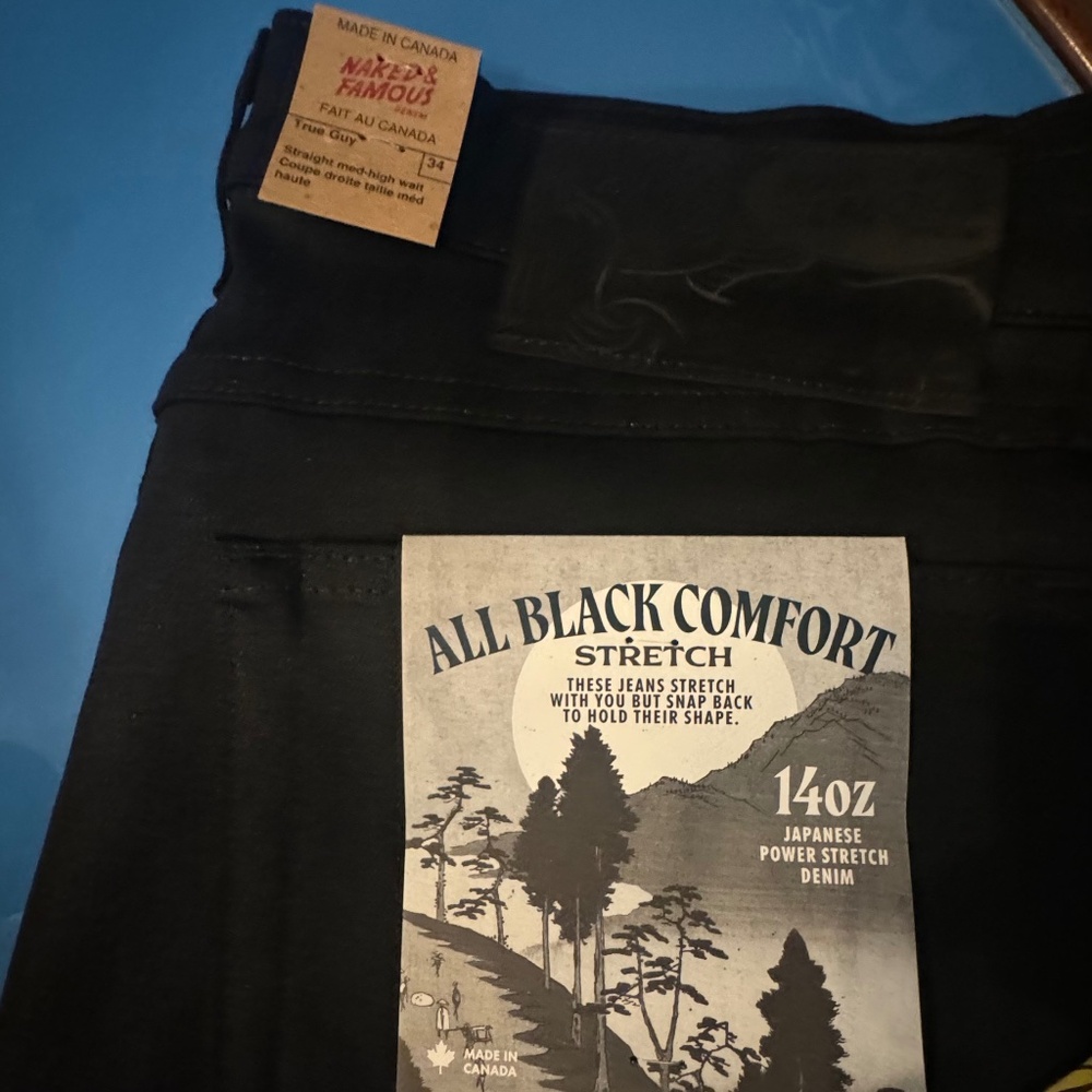 COPY - Naked & Famous Black Denim True Guy 34
